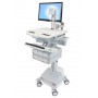 Ergotron StyleView Alluminio, Grigio, Bianco Pannello piatto Carrello multimediale (SV44-1361-2)