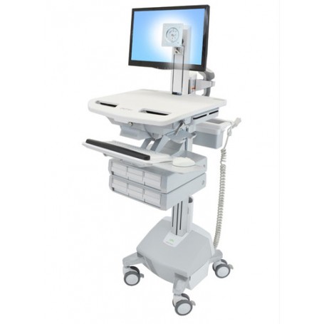 Ergotron StyleView Alluminio, Grigio, Bianco Pannello piatto Carrello multimediale (SV44-1362-2)