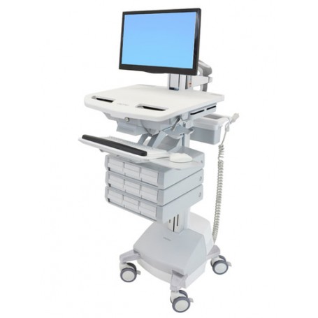 Ergotron StyleView Alluminio, Grigio, Bianco Pannello piatto Carrello multimediale (SV44-1391-2)