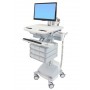 Ergotron StyleView Alluminio, Grigio, Bianco Pannello piatto Carrello multimediale (SV44-1391-2)