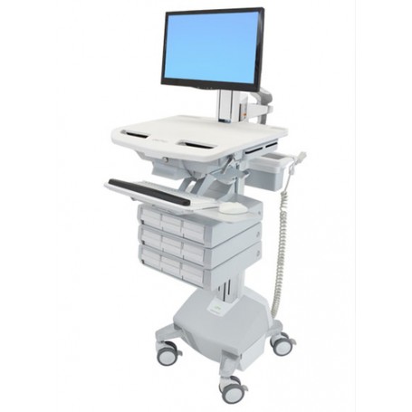 Ergotron StyleView Alluminio, Grigio, Bianco Pannello piatto Carrello multimediale (SV44-1392-2)