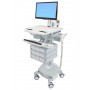 Ergotron StyleView Alluminio, Grigio, Bianco Pannello piatto Carrello multimediale (SV44-1392-2)