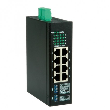 ROLINE Gigabit Ethernet Industrial Switch Non gestito Gigabit Ethernet (10/100/1000) Nero (21.13.1161)
