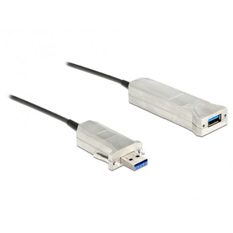 DeLOCK 50m USB3.0-A + USB Micro-B/USB3.0-A cavo USB USB 3.2 Gen 1 (3.1 Gen 1) USB A USB A/Micro-USB B Nero, Argento (83740)