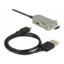 DeLOCK 50m USB3.0-A + USB Micro-B/USB3.0-A cavo USB USB 3.2 Gen 1 (3.1 Gen 1) USB A USB A/Micro-USB B Nero, Argento (83740)