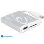 DeLOCK 91723 lettore di schede Thunderbolt 2/USB 3.2 Gen 1 (3.1 Gen 1) Argento, Bianco (91723)