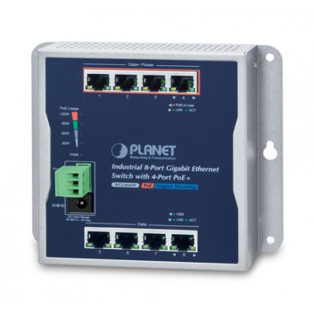 PLANET WGS-804HP switch di rete Non gestito L2 Gigabit Ethernet (10/100/1000) Supporto Power over Ethernet (PoE) Ner (WGS-804HP)