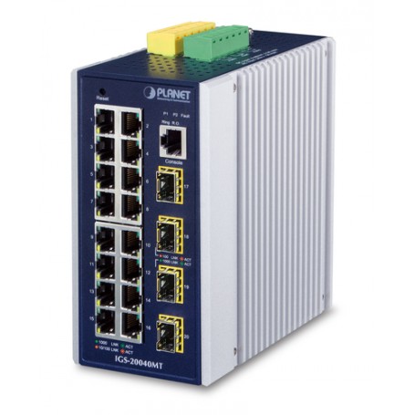 PLANET IGS-20040MT switch di rete Gestito L2+ Gigabit Ethernet (10/100/1000) Blu, Bianco (IGS-20040MT)
