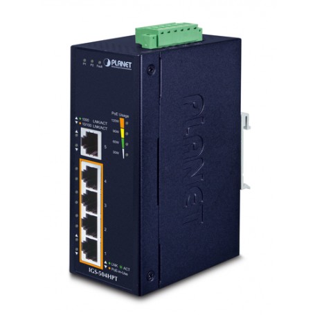 PLANET IGS-504HPT switch di rete Non gestito L2 Gigabit Ethernet (10/100/1000) Supporto Power over Ethernet (PoE) B (IGS-504HPT)