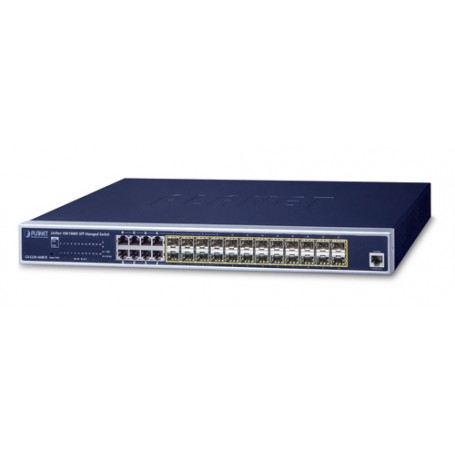 PLANET GS-5220-16S8CR switch di rete Gestito L2+ Gigabit Ethernet (10/100/1000) 1U Blu (GS-5220-16S8CR)