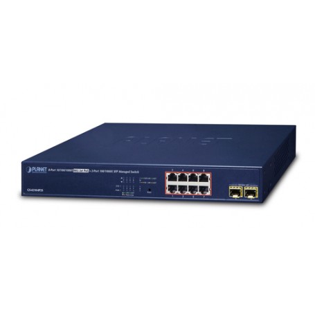 PLANET GS-4210-8P2S switch di rete Gestito Gigabit Ethernet (10/100/1000) Supporto Power over Ethernet (PoE) 1U B (GS-4210-8P2S)