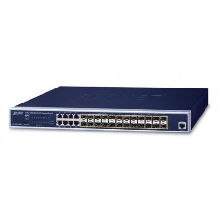 PLANET GS-5220-16S8C switch di rete Gestito L2+ Gigabit Ethernet (10/100/1000) 1U Blu (GS-5220-16S8C)
