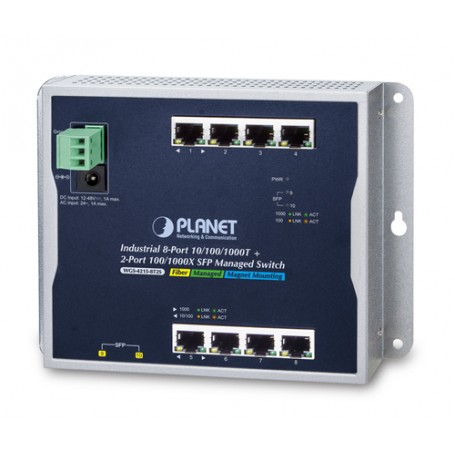 PLANET WGS-4215-8T2S switch di rete Gestito L2 Gigabit Ethernet (10/100/1000) Nero (WGS-4215-8T2S)