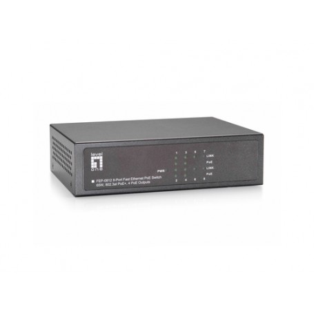 LevelOne FEP-0812W90 switch di rete Fast Ethernet (10/100) Supporto Power over Ethernet (PoE) Grigio (FEP-0812W90)