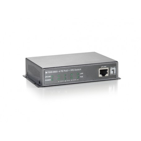 LevelOne FSW-0503W90 switch di rete Fast Ethernet (10/100) Supporto Power over Ethernet (PoE) Grigio (FSW-0503W90)