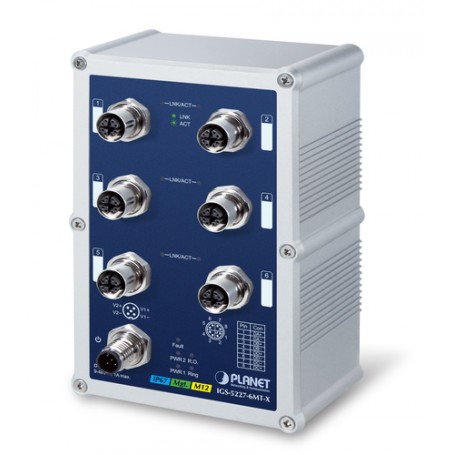 PLANET IGS-5227-6MT-X switch di rete Gestito L2+ Nessuno Blu, Argento (IGS-5227-6MT-X)