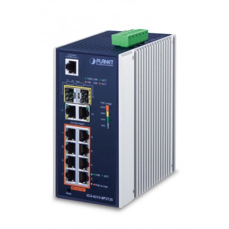 PLANET IGS-4215-8P2T2S switch di rete Gestito L2/L4 Gigabit Ethernet (10/100/1000) Supporto Power over Etherne (IGS-4215-8P2T2S)