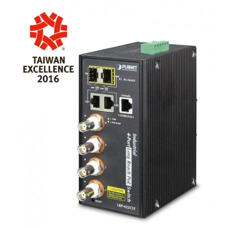 PLANET LRP-422CST switch di rete Gestito L2 Gigabit Ethernet (10/100/1000) Supporto Power over Ethernet (PoE) Nero (LRP-422CST)