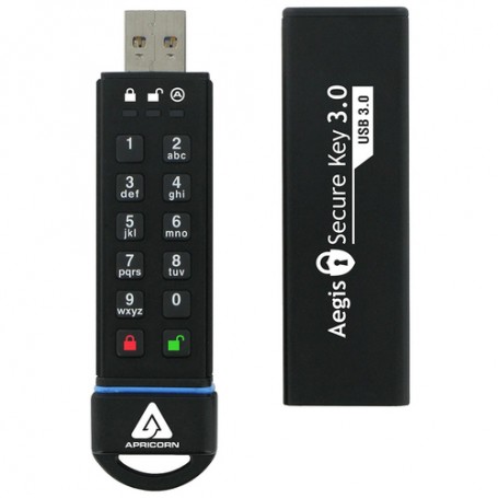 Apricorn Aegis Secure Key 3.0 unità flash USB 120 GB USB tipo A 3.2 Gen 1 (3.1 Gen 1) Nero (ASK3-120GB)