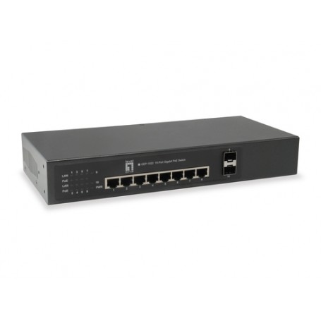 LevelOne GEP-1022W65 switch di rete Gigabit Ethernet (10/100/1000) Supporto Power over Ethernet (PoE) Nero (GEP-1022W65)
