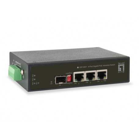 LevelOne IGP-0401 Gigabit Ethernet (10/100/1000) Supporto Power over Ethernet (PoE) Nero (55052507)