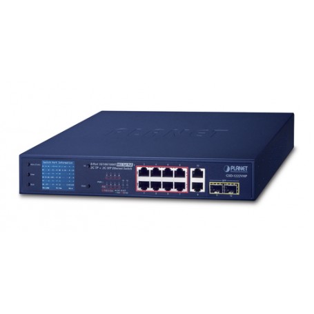 PLANET GSD-1222VHP switch di rete Non gestito Gigabit Ethernet (10/100/1000) Supporto Power over Ethernet (PoE) 1U (GSD-1222VHP)