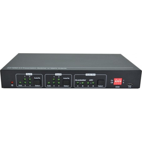 Vivolink VLHDMIMAT4X2RS interruttore a matrice Commutatore a matrice scalare 7,5 W (VLHDMIMAT4X2RS)