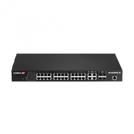 Edimax GS-5424PLC V2 switch di rete Gigabit Ethernet (10/100/1000) Supporto Power over Ethernet (PoE) 1U Nero (GS-5424PLC V2)