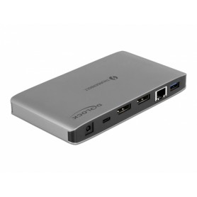 DeLOCK 87777 replicatore di porte e docking station per notebook Cablato Thunderbolt 3 Grigio (87777)