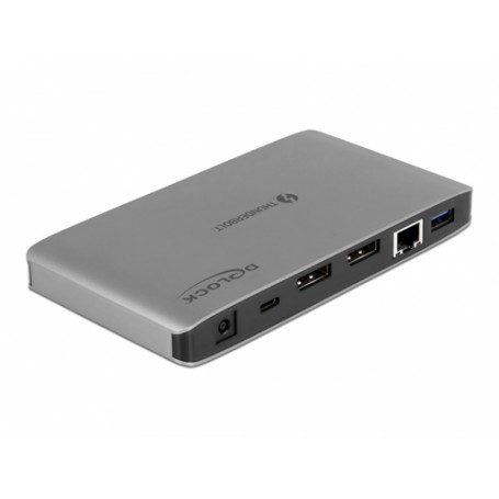 DeLOCK 87777 replicatore di porte e docking station per notebook Cablato Thunderbolt 3 Grigio (87777)