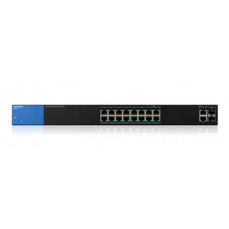 Linksys LGS318P Gestito Gigabit Ethernet (10/100/1000) Supporto Power over Ethernet (PoE) 1U Nero, Blu (U1QE3E)