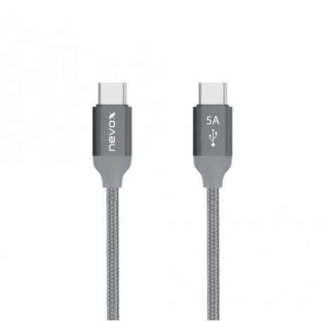 nevox 1653 cavo USB 1 m USB 2.0 USB C Grigio, Argento (1653)