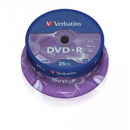 Verbatim DVD+R Matt Silver 4,7 GB 25 pz (43500)