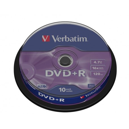 Verbatim DVD+R Matt Silver 4,7 GB 10 pz (43498)