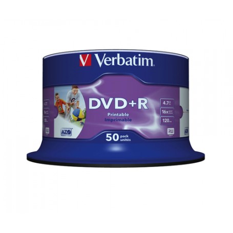 Verbatim DVD+R Wide Inkjet Printable No ID Brand 4,7 GB 50 pz (43512)