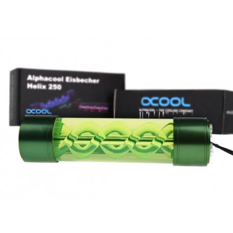 Alphacool 15305 ventola per PC Processore Serbatoio di raffreddamento ad acqua Alluminio, Verde, Trasparente (15305)