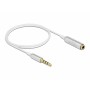 DeLOCK 66072 cavo audio 0,5 m 3.5mm Argento, Bianco (66072)