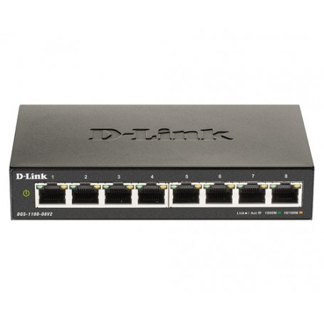 D-Link DGS-1100-08V2 switch di rete Gestito Gigabit Ethernet (10/100/1000) Nero (DGS-1100-08V2/E)