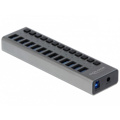 DeLOCK 63738 hub di interfaccia USB 3.2 Gen 1 (3.1 Gen 1) Type-B 5000 Mbit/s Grigio (63738)