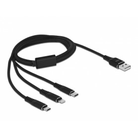 DeLOCK 87155 cavo USB 1 m USB 2.0 USB A Micro-USB B/Lightning/Apple 30-pin Nero (87155)