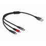 DeLOCK 87236 cavo USB 0,3 m USB 2.0 USB A Micro-USB B/Lightning/Apple 30-pin Nero, Blu, Verde, Rosso (87236)