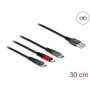DeLOCK 87236 cavo USB 0,3 m USB 2.0 USB A Micro-USB B/Lightning/Apple 30-pin Nero, Blu, Verde, Rosso (87236)