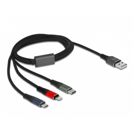 DeLOCK 87277 cavo USB 1 m USB 2.0 USB A Micro-USB B/Lightning/Apple 30-pin Verde, Nero, Rosso, Blu (87277)