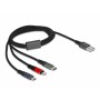 DeLOCK 87277 cavo USB 1 m USB 2.0 USB A Micro-USB B/Lightning/Apple 30-pin Verde, Nero, Rosso, Blu (87277)