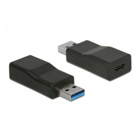 DeLOCK 65696 adattatore per inversione del genere dei cavi USB 3.1 Gen 2 Type-A USB 3.1 Gen 2 Type-C Nero (65696)