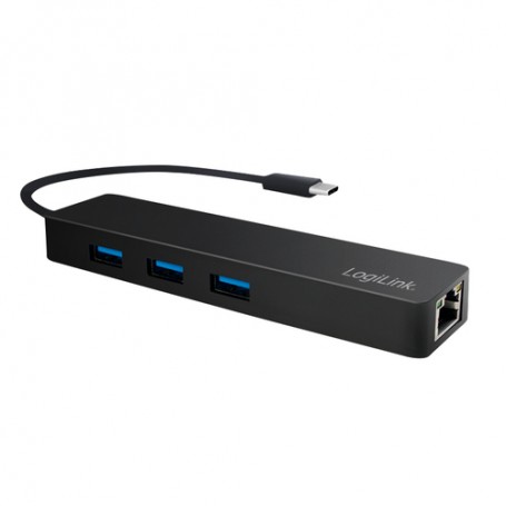 LogiLink UA0313 hub di interfaccia USB 3.2 Gen 1 (3.1 Gen 1) Type-C 5000 Mbit/s Nero (UA0313)