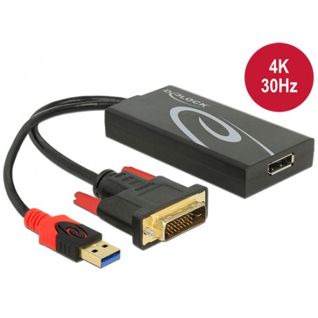 DeLOCK 0.3m, DVI 24+1 + USB-A/Displayport 20p 0,3 m DVI-D + USB HDMI Nero (62596)