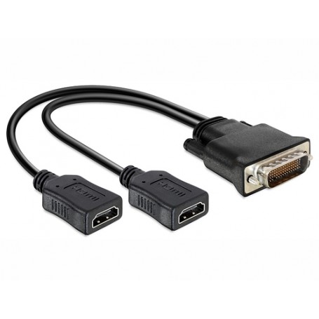 DeLOCK 65280 cavo e adattatore video 0,25 m DMS-59 2 x HDMI Nero (65280)