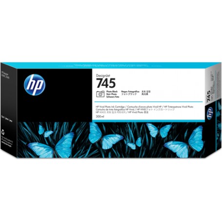 HP 745 300-ml DesignJet Photo Black Ink Cartridge cartuccia d'inchiostro 1 pz Originale Resa elevata (XL) Nero per foto (F9K04A)