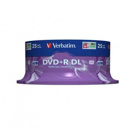 Verbatim DVD+R Double Layer 8x Matt Silver 25pk Spindle 8,5 GB DVD+R DL 25 pz (43757)